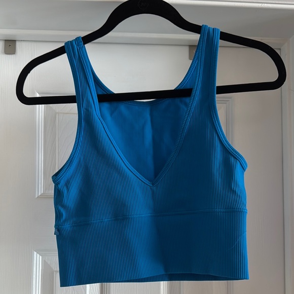 Blue Ribbed Tank Top - Picture 2 of 2